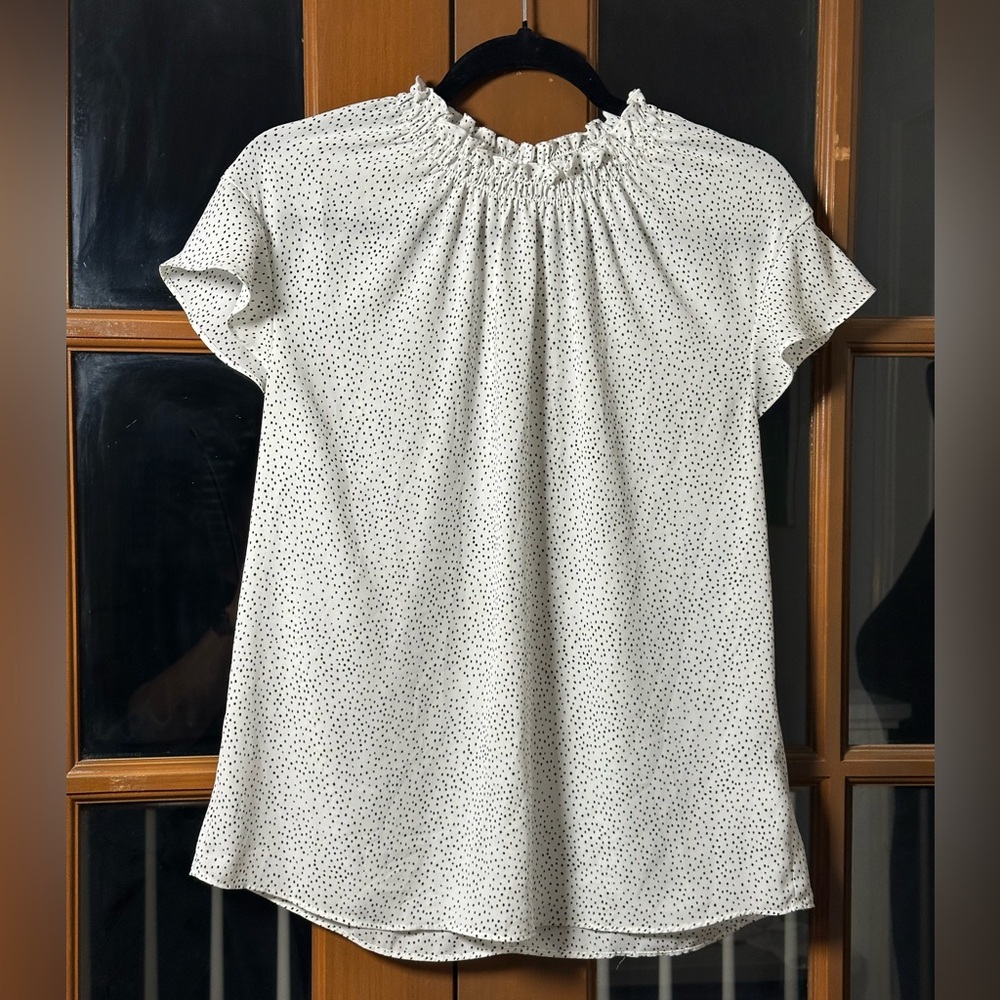 Express Black and White Polka Dot Blouse